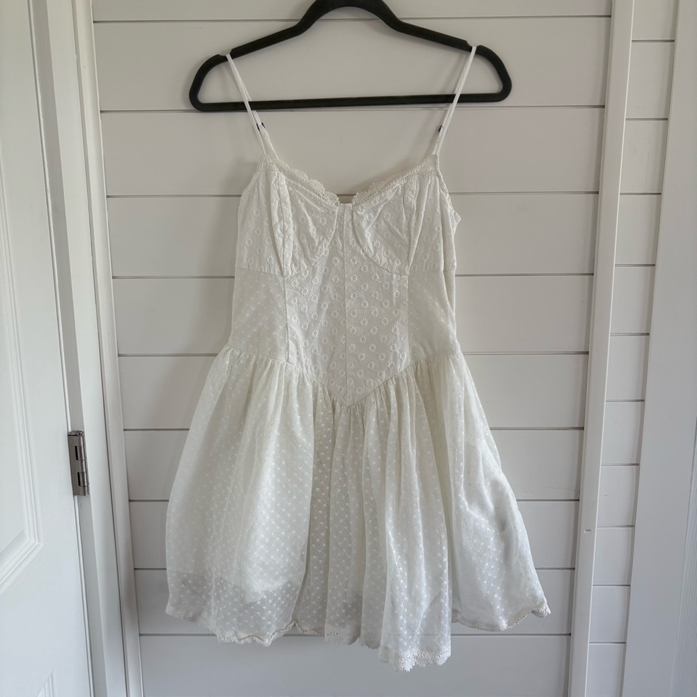 White Lace Strap Dress